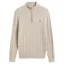 Gant Cotton Cable Knit Half-Zip Sweater in Clay Beige