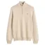 Gant Cotton Knit Half-Zip Sweater in Seed Melange