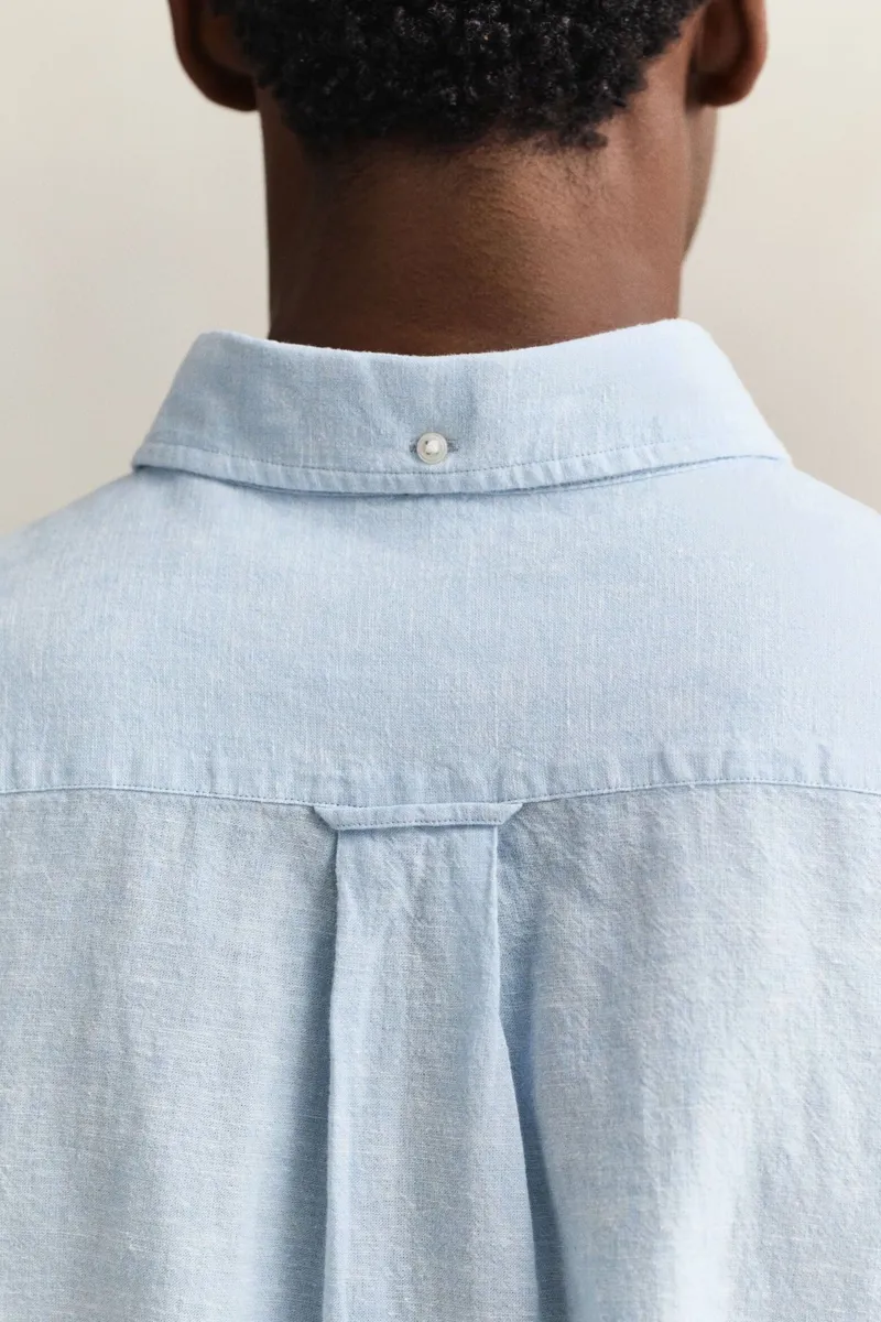 Gant Cotton Linen Shirt in Sky Blue-5