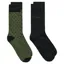Gant Dot and Solid Socks 2pk in Pine Green