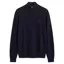 Gant Herringbone Texture Half Zip Sweater in Evening Blue