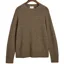 Gant Wool Blend Crew Neck Jumper Dark Hazelnut Melange