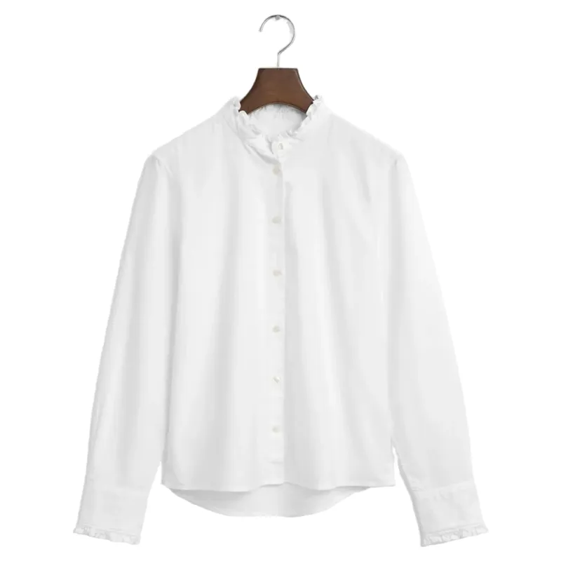 Gant Ladies Reg Classic Oxford Frill Blouse White