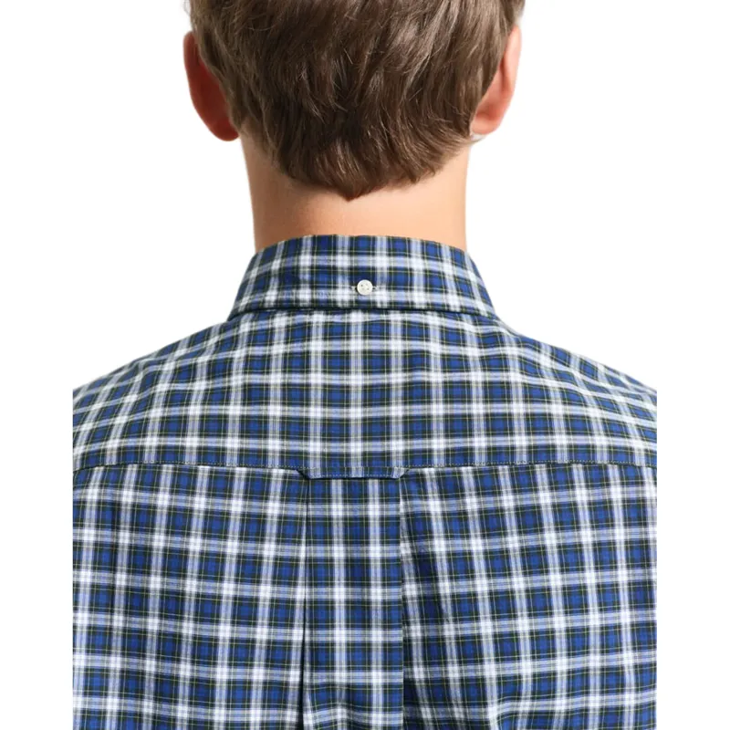 Gant Ladies Regular Fit Classic Poplin Tartan Shirt College Blue-5