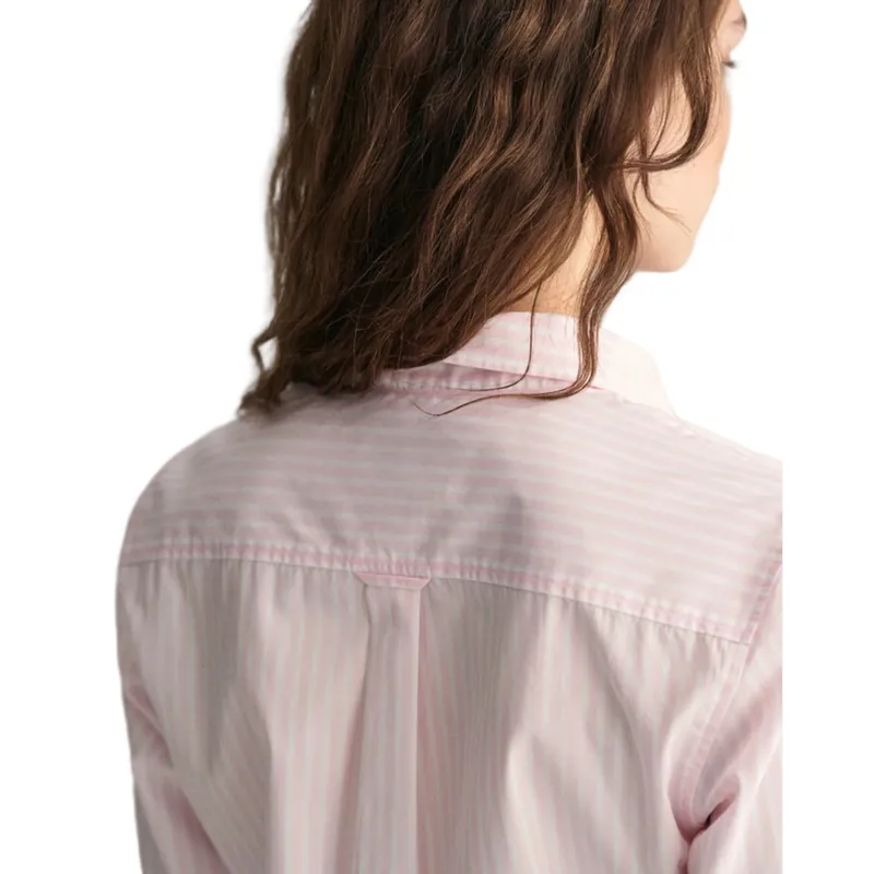 Gant Ladies Regular Fit Classic Striped Poplin Shirt Light Pink-3