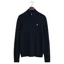 Gant Lambswool Cable Knit Half-Zip Sweater in Evening Blue