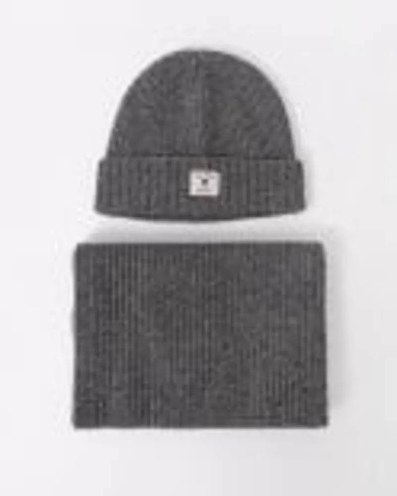 Gant Beanie and Scarf Gift Set Charcoal Melange-1