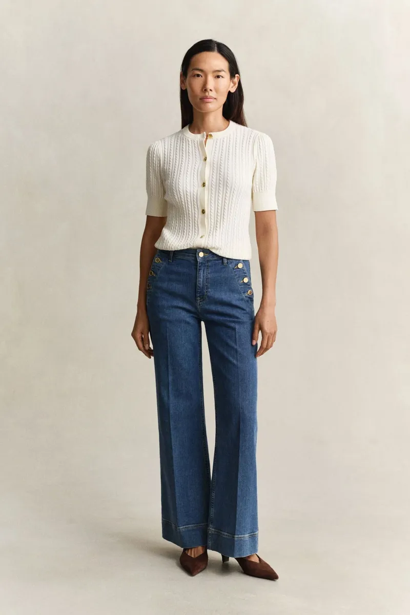 Gant Nautical Flare Jeans in Mid Blue-1