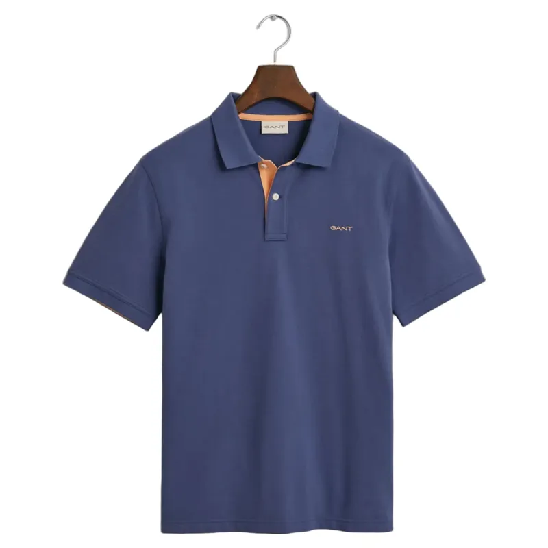 Gant Reg Contrast Pique SS Polo Dusty Navy