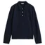 Gant Reg LS Pique Polo Long Sleeve Top in Evening Blue