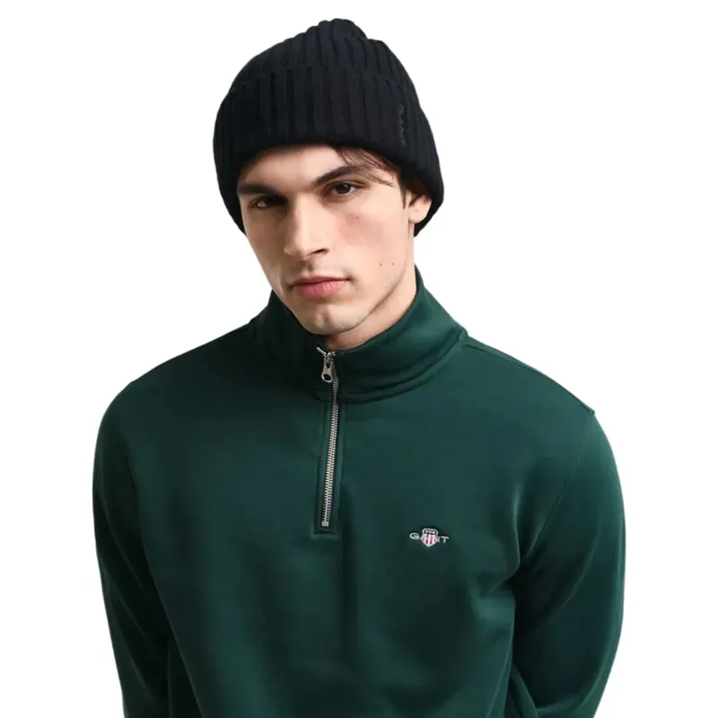 Gant Reg Shield Half Zip Sweat Tartan Green-5