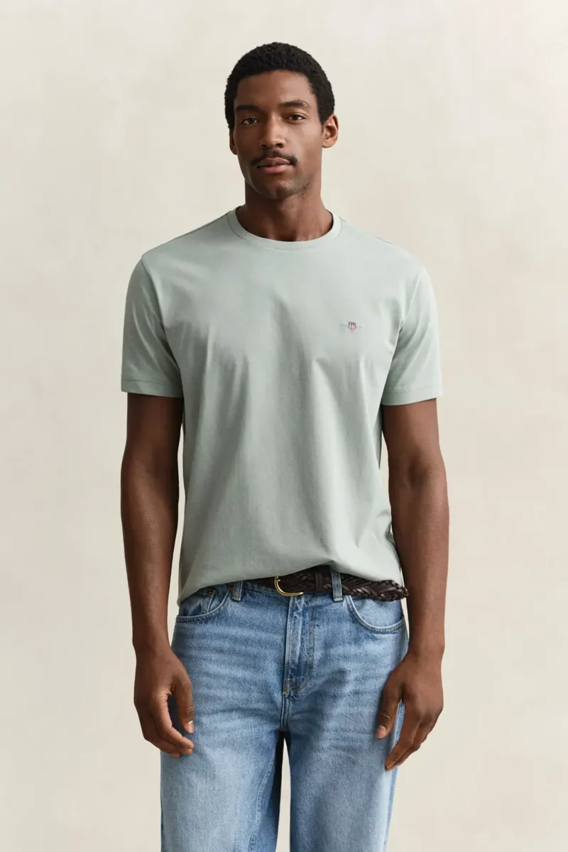 Gant Reg Shield SS T-Shirt in Ceramic Grey-1