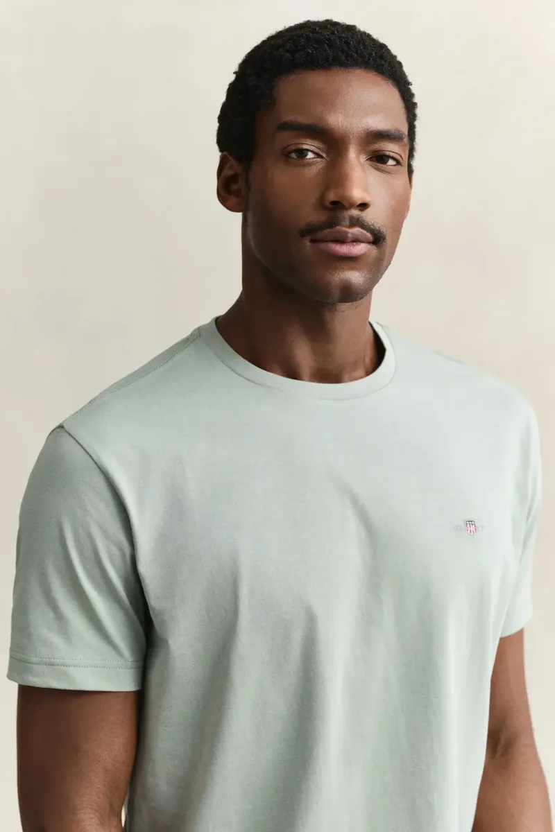 Gant Reg Shield SS T-Shirt in Ceramic Grey-3