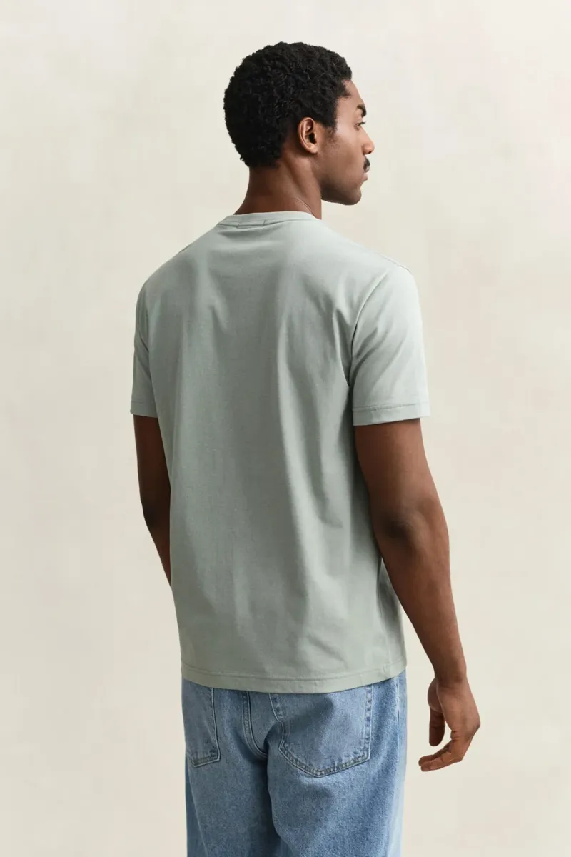 Gant Reg Shield SS T-Shirt in Ceramic Grey-4