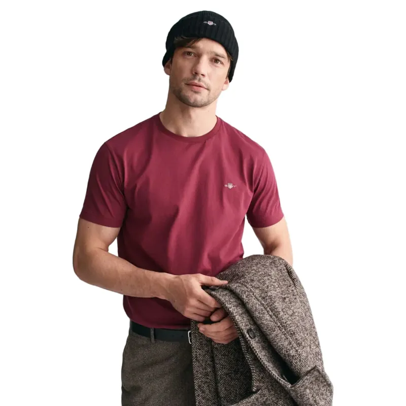 Gant Reg Shield SS T-Shirt Wine Red-1