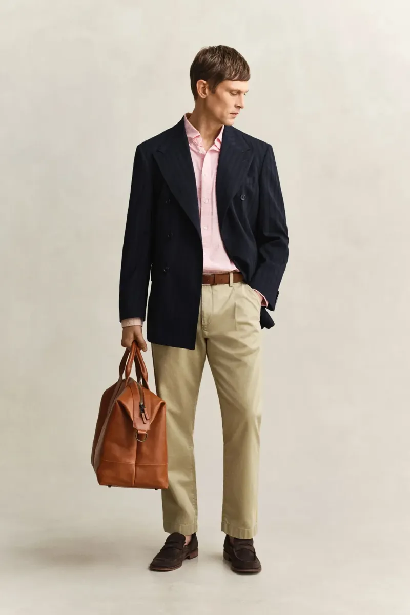 Gant Regular Classic Poplin Gingham Shirt in Washed Pink-2