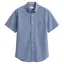 Gant Regular Classic Poplin Gingham Short Sleeve Shirt in College Blue