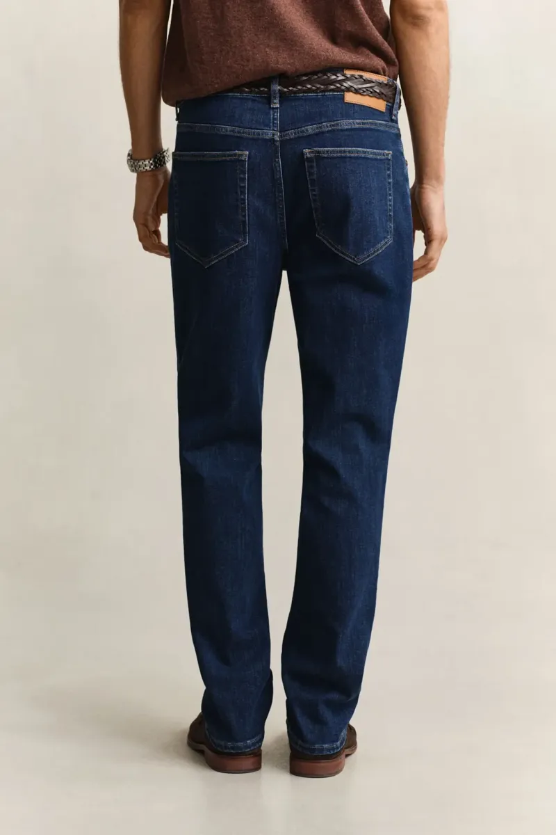 Gant Regular Clean Wash Jeans in Mid Blue-6
