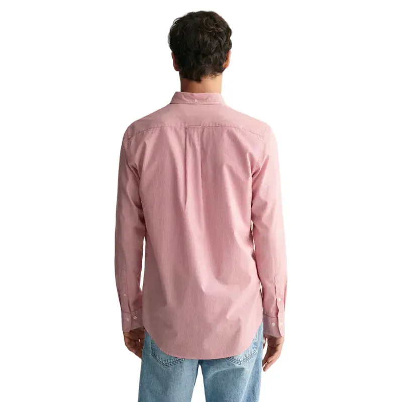 Gant Regular Fit Banker Stripe Poplin Shirt Ruby Red-2