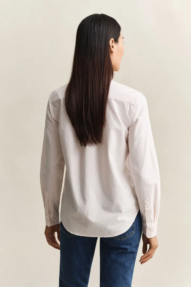 Gant Regular Fit Classic Oxford Striped Shirt in Apricot Pink-2