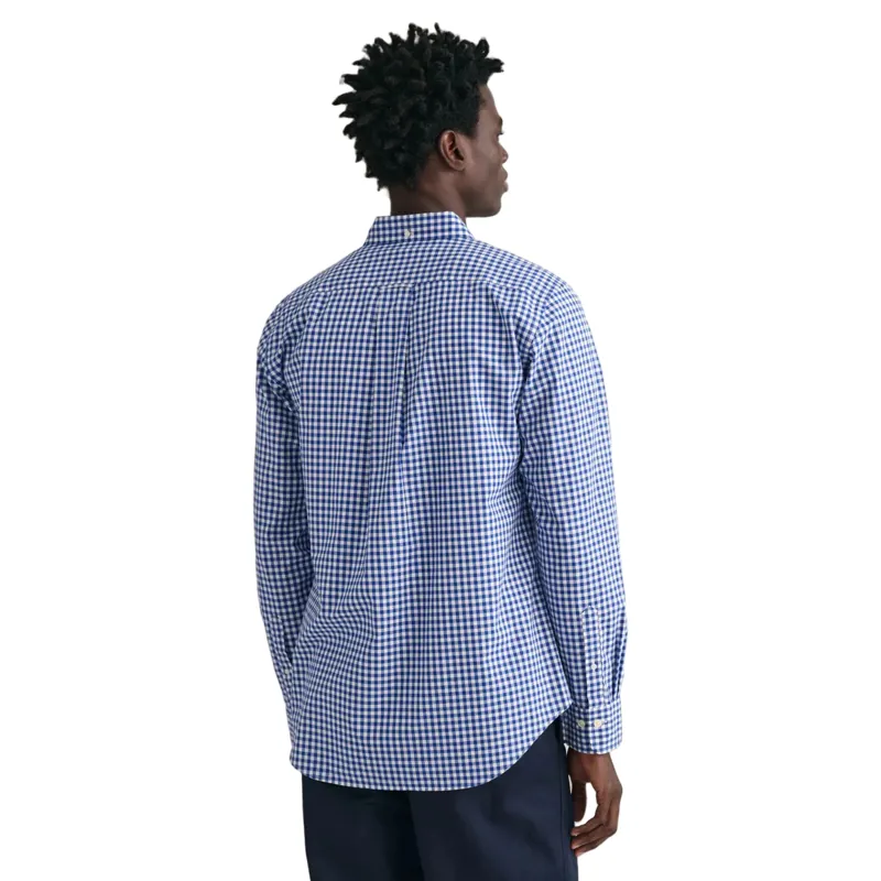 Gant Regular Fit Gingham Poplin Shirt College Blue-1