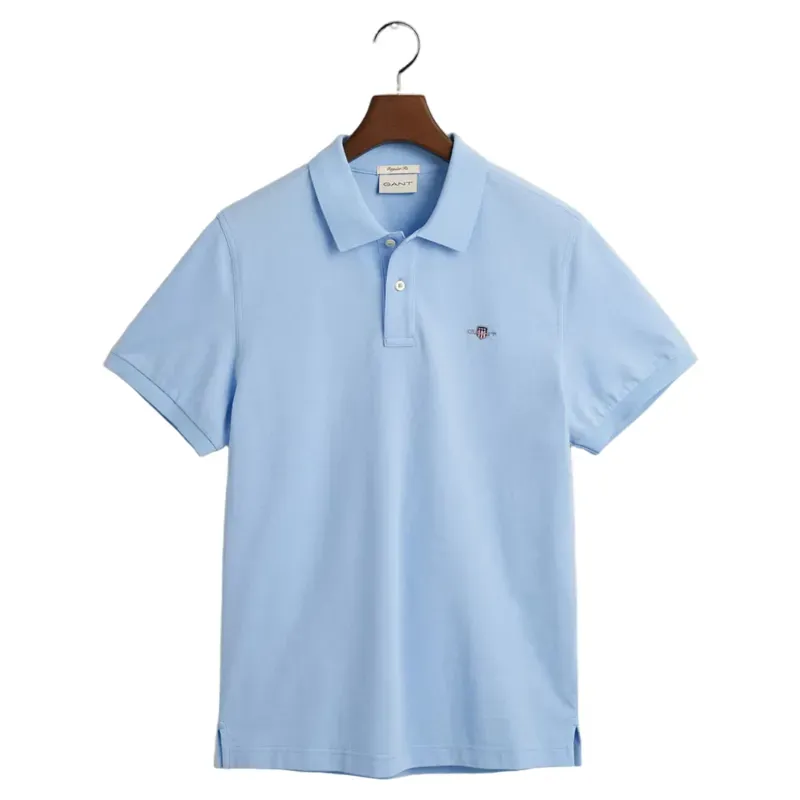 Gant Regular Fit Shield Pique Polo Shirt Capri Blue