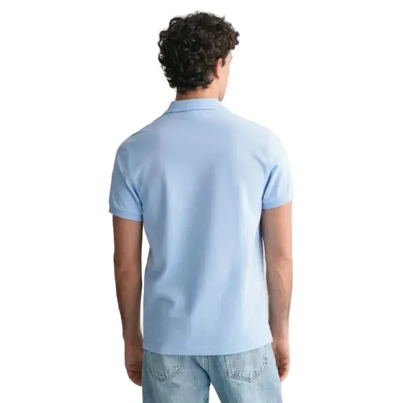 Gant Regular Fit Shield Pique Polo Shirt Capri Blue-2