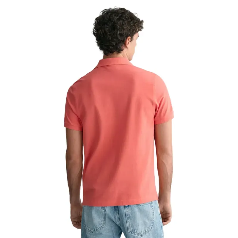 Gant Regular Fit Shield Pique Polo Shirt Sunset Pink-2