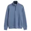 Gant Sacker Rib Half Zip Sweatshirt in Blue Horizon