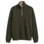 Gant Sacker Rib Half Zip Sweatshirt in Dark Moss Green