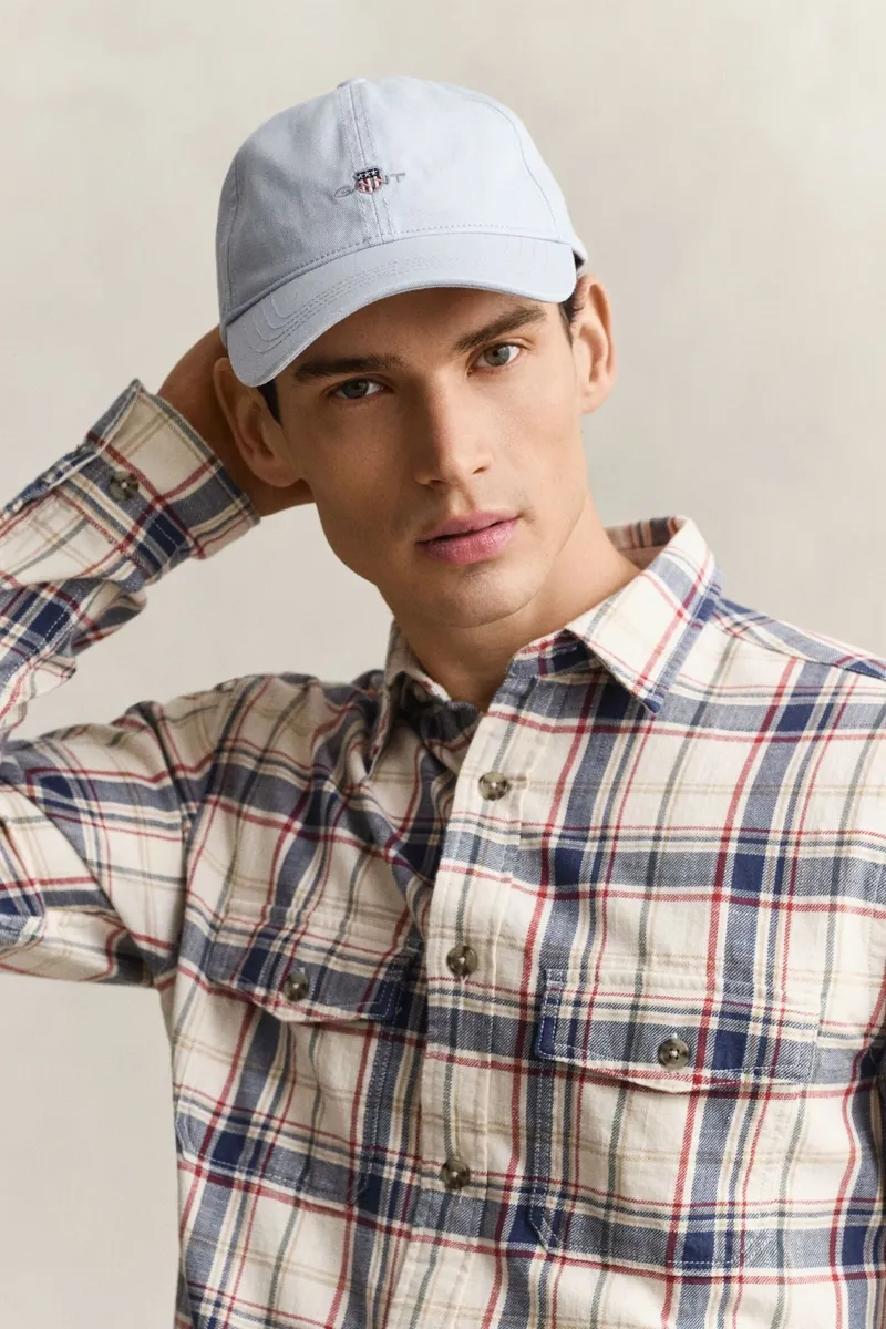 Gant Shield Cotton Twill Cap in Muted Blue-1