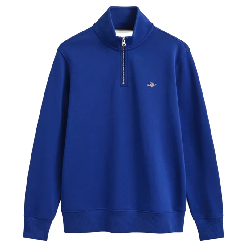 Gant Shield Half Zip Sweatshirt in Crisp Blue