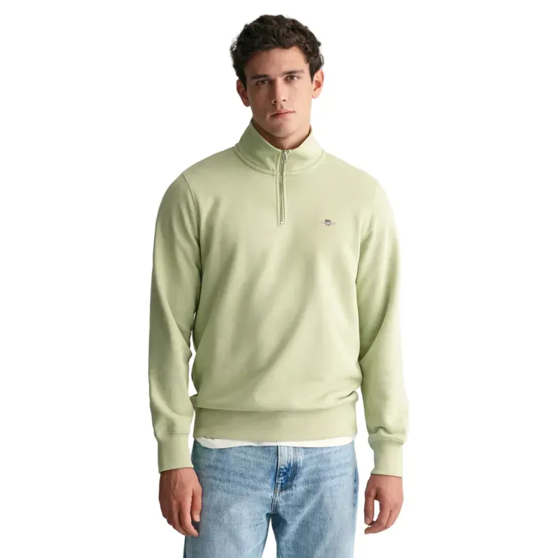 Gant Shield Half-Zip Sweatshirt Milky Matcha-1