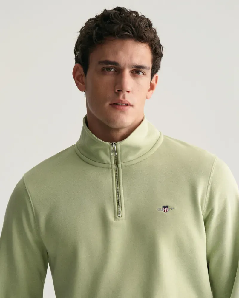 Gant Shield Half-Zip Sweatshirt Milky Matcha-5