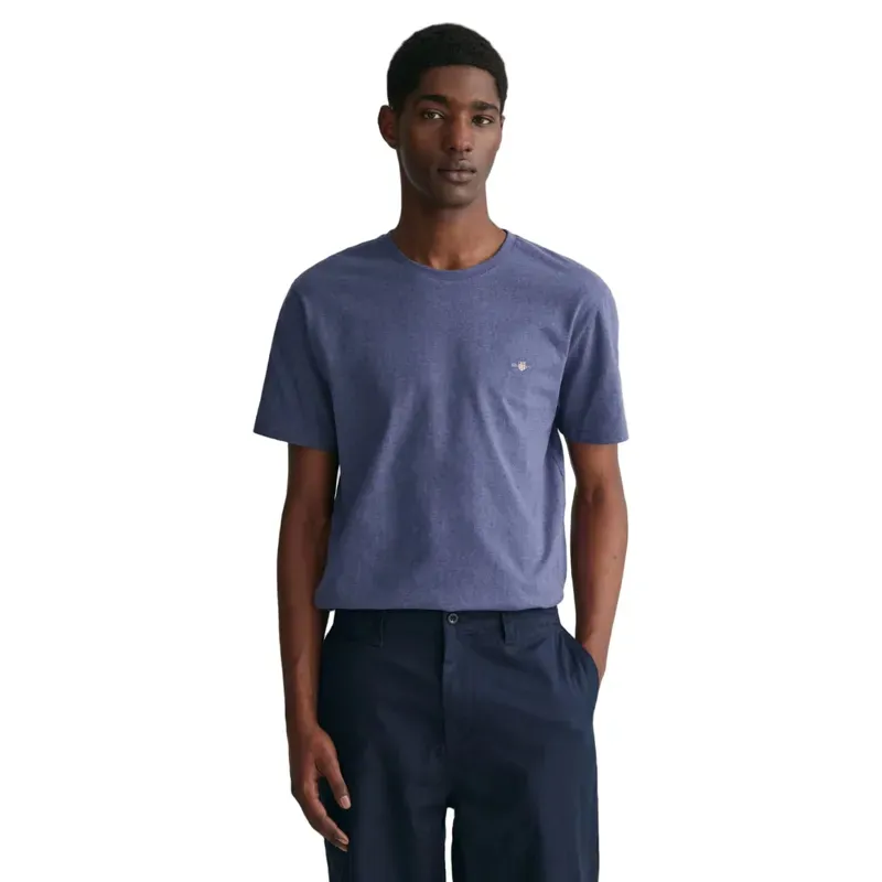 Gant Shield T-Shirt Dark Jeans Blue Melange-1