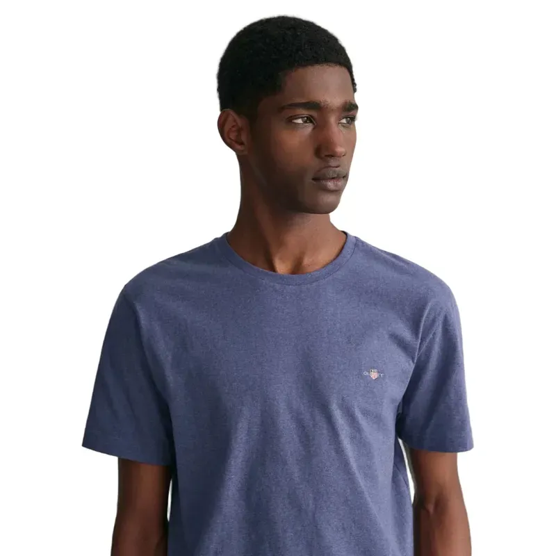 Gant Shield T-Shirt Dark Jeans Blue Melange-4