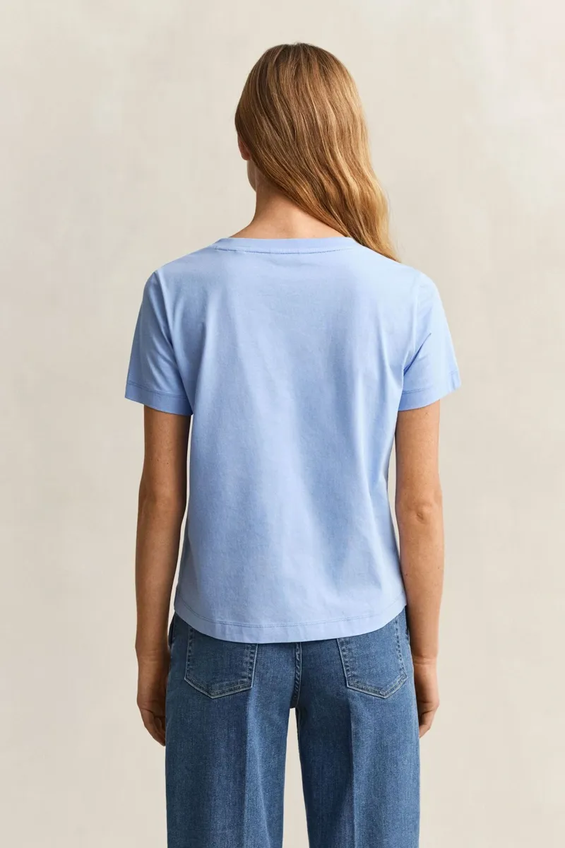 Gant Shield V-Neck T-Shirt Short Sleeve Palace Blue-3