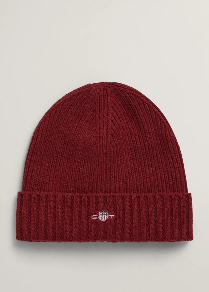 Gant Shield Wool Beanie Wine Red