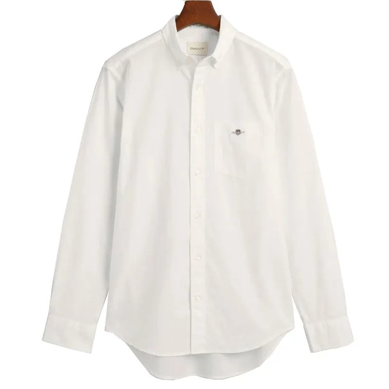 Gant Regular Fit Cotton Linen Shirt White