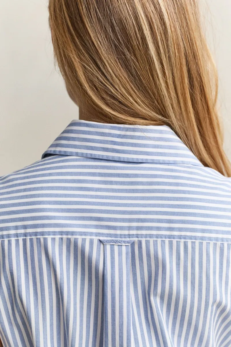 Gant Sleeveless Striped Cotton Dress Hydrangea Blue-6