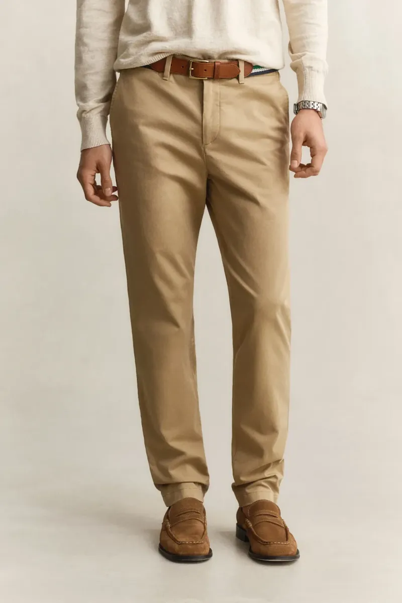 Gant Slim Classic Chinos in Dark Khaki-4
