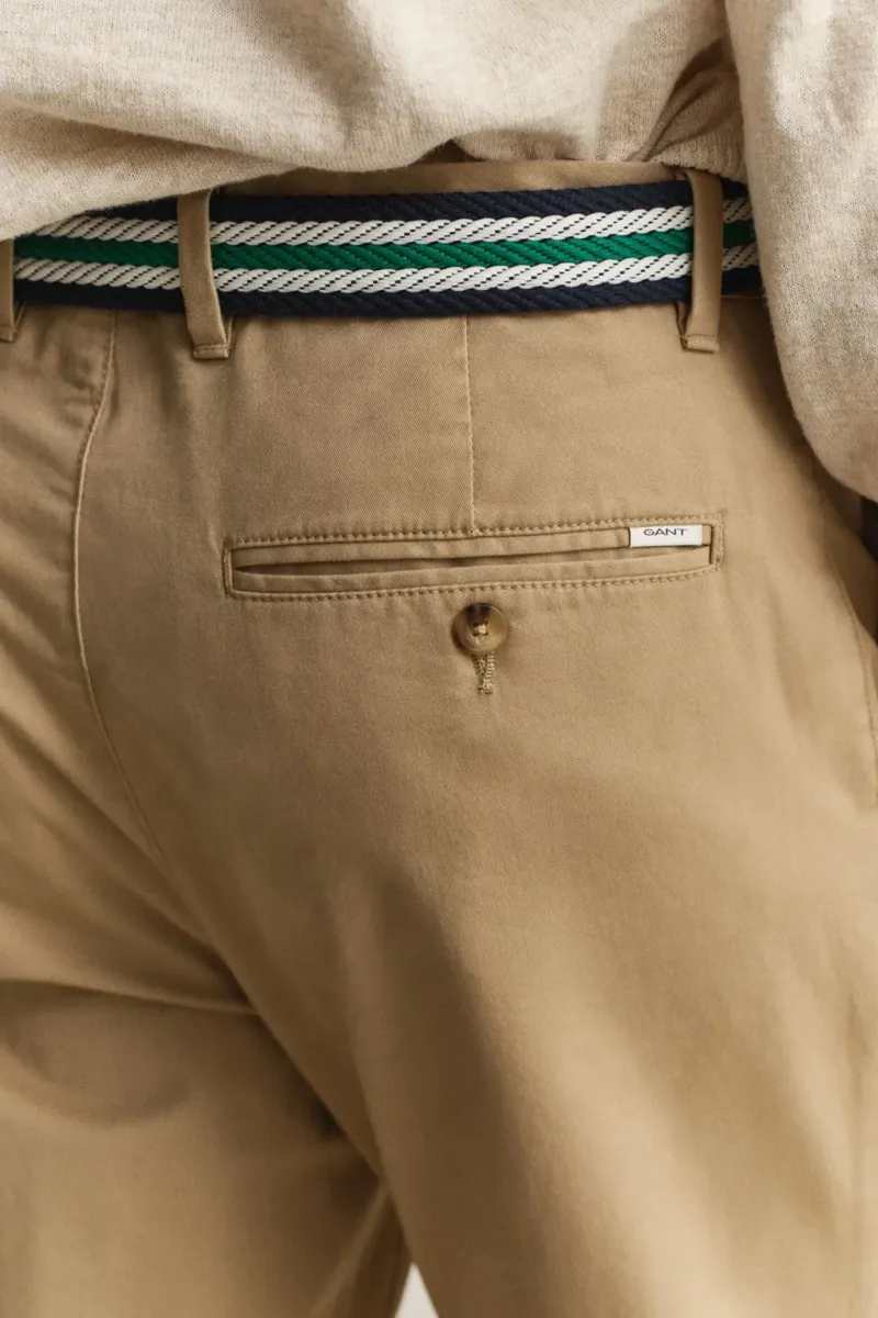 Gant Slim Classic Chinos in Dark Khaki-6