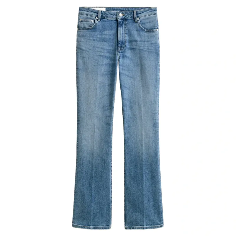 Gant Slim Flare Stretch Jeans in Semi Light Blue Broken In
