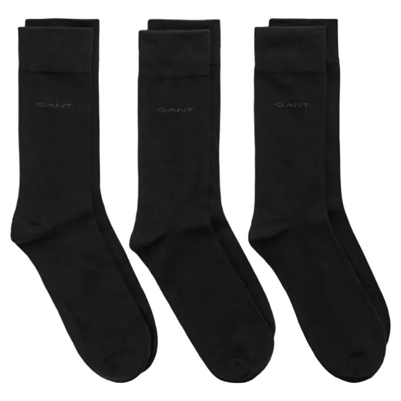 Gant Soft Cotton Socks 3 Pack Black