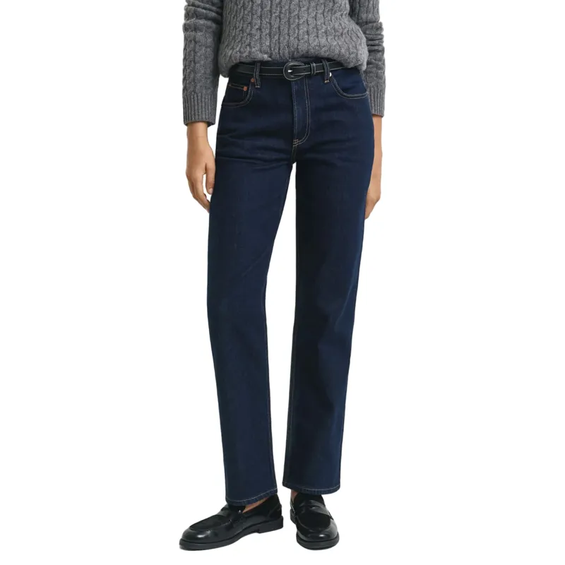 Gant Straight Leg Stretch Jeans Dark Blue-1