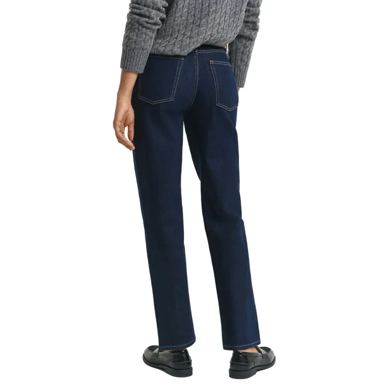 Gant Straight Leg Stretch Jeans Dark Blue-3