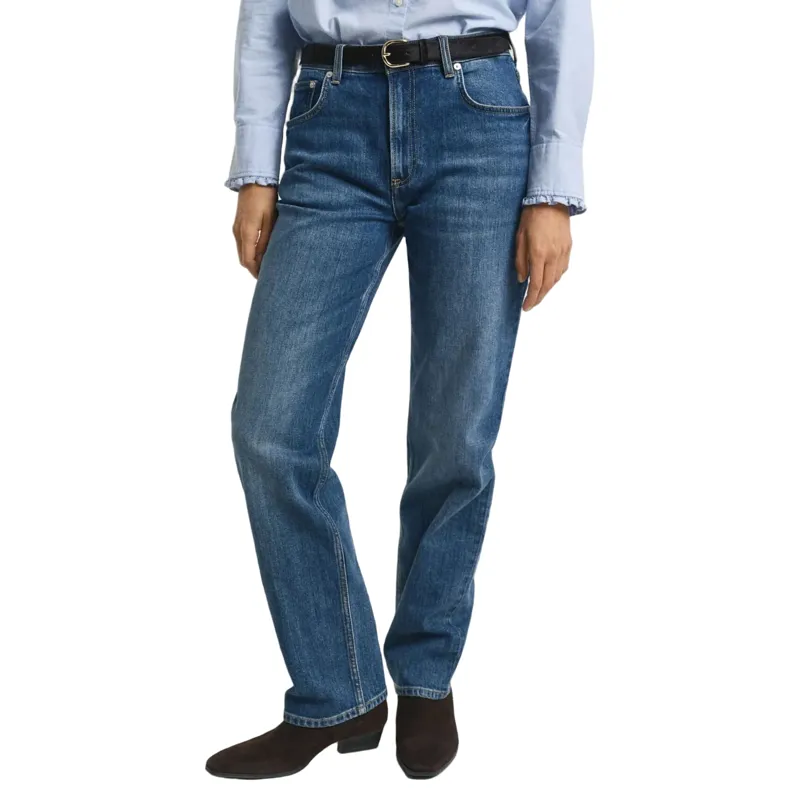 Gant Straight Leg Stretch Jeans Mid Blue Broken In-2