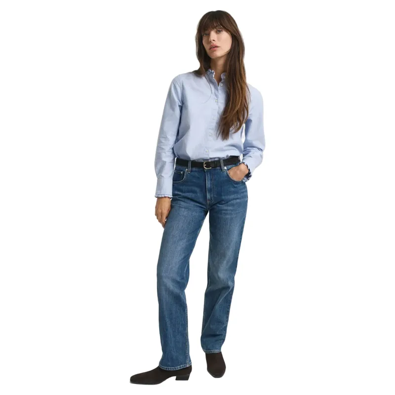 Gant Straight Leg Stretch Jeans Mid Blue Broken In-4