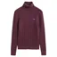 Gant Stretch Cotton Cable Turtleneck Sweater in Darkened Wine