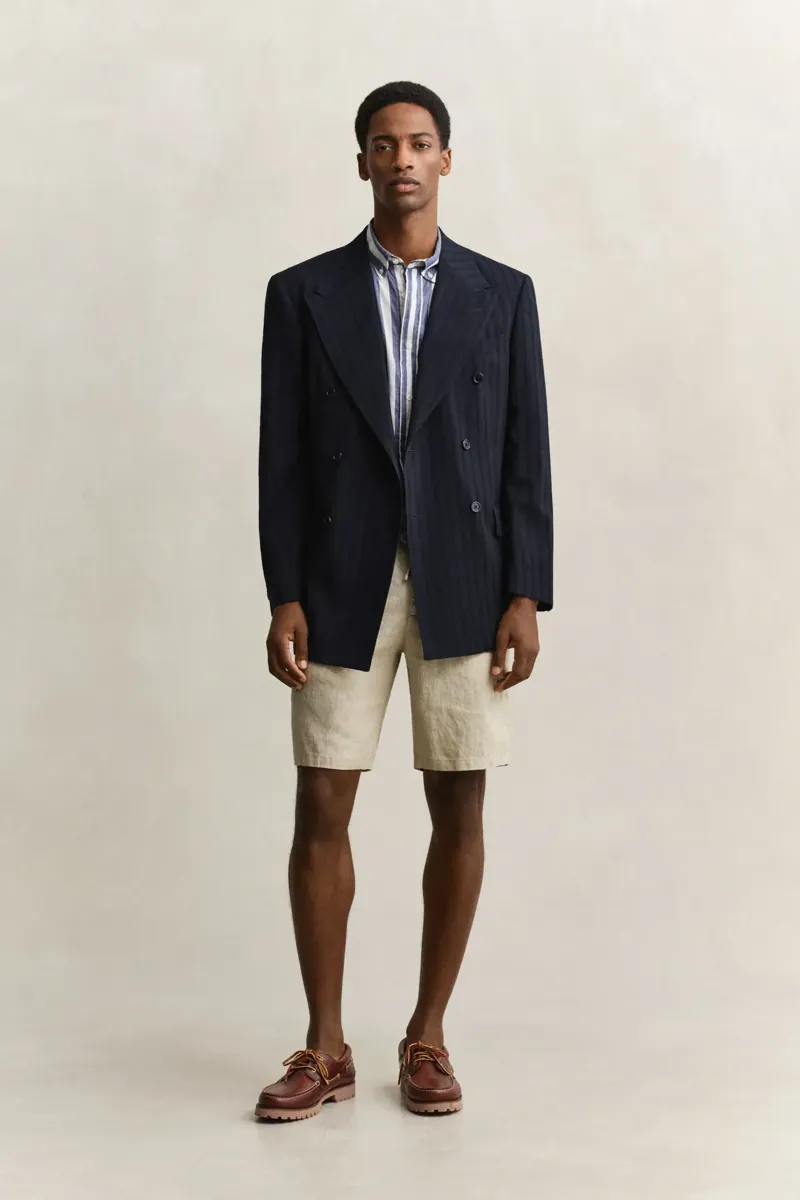 Gant Mens Striped Cotton Voile Shirt Rich Navy-2